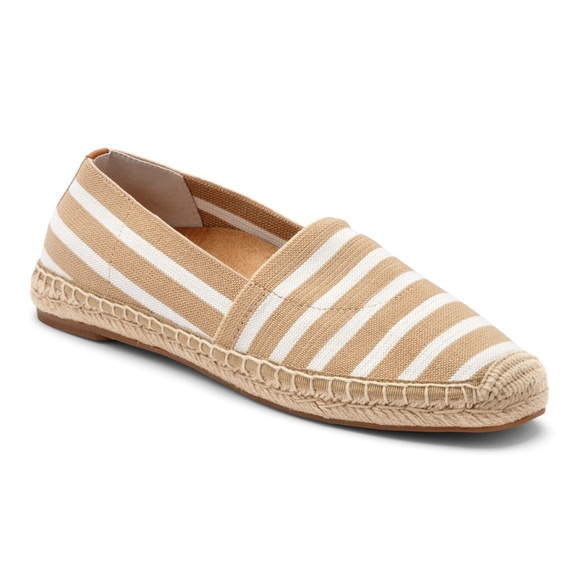 Vionic Shoes - Vionic Valeri Espadrille Flats in Sand Stripe